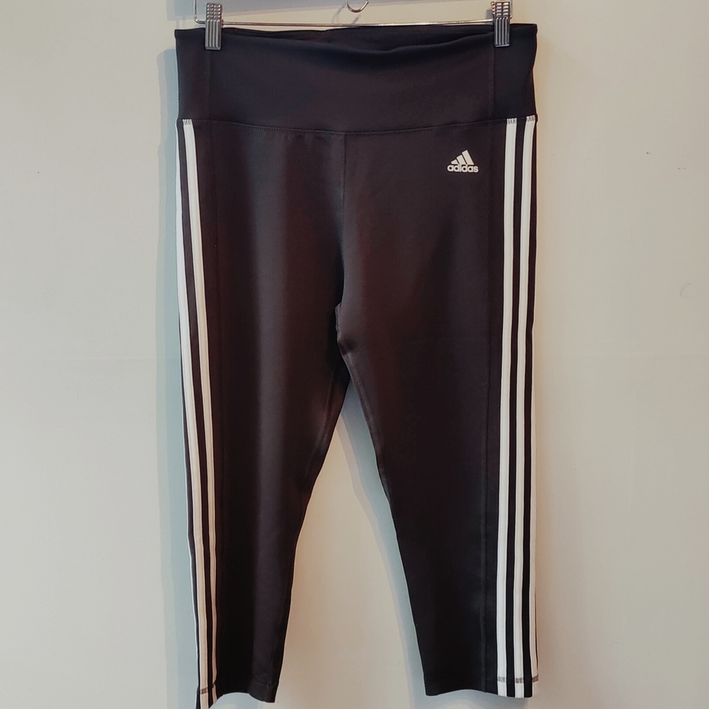 Adidas Dark Forest Green Crop Leggings L